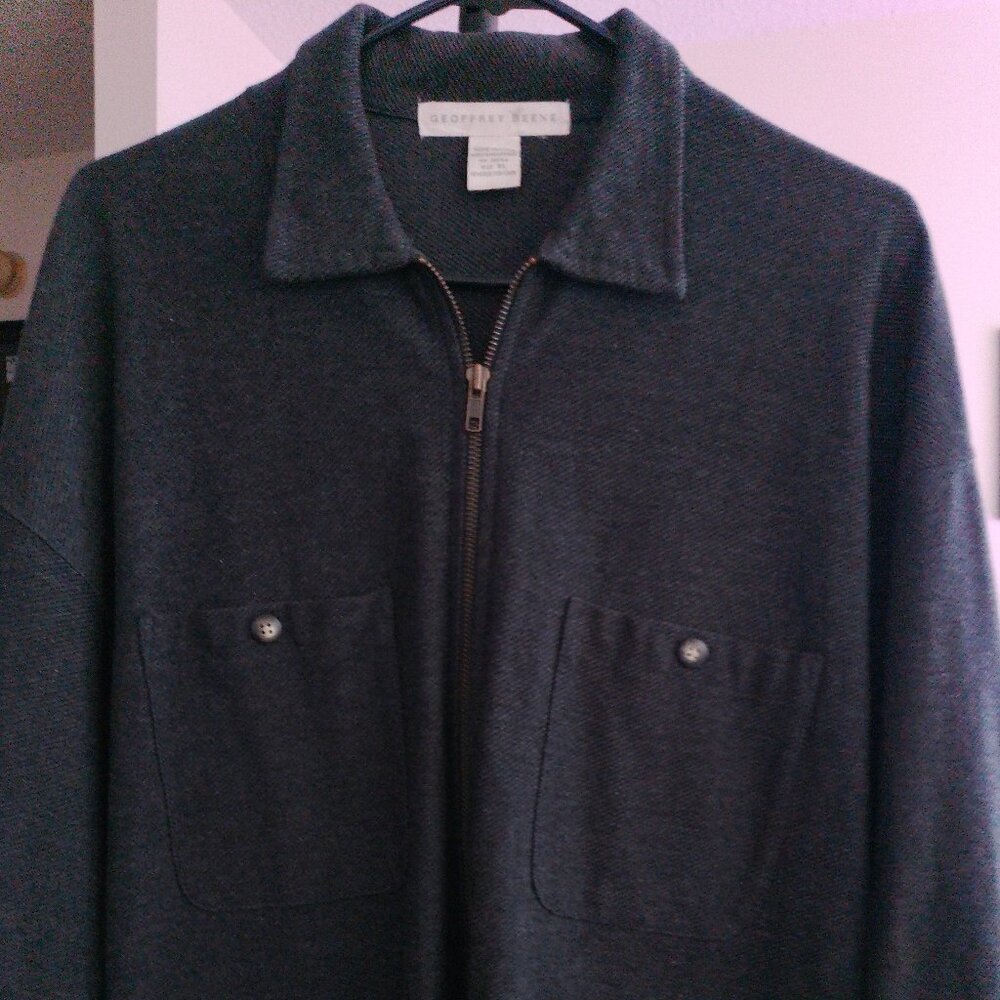 Geoffrey Beene Zippered Sweater Jacket